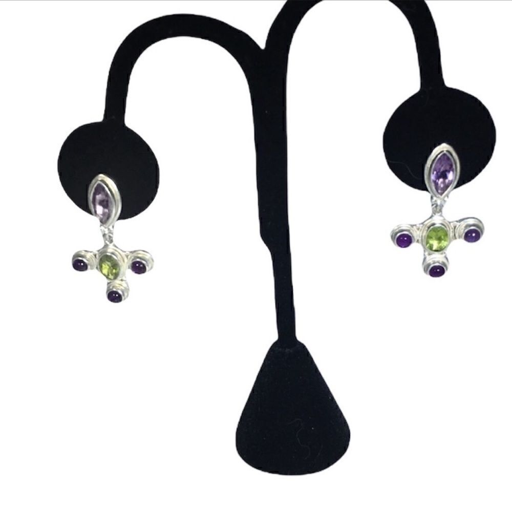 𝅺sajen Offerings sterling amethyst peridot earrings